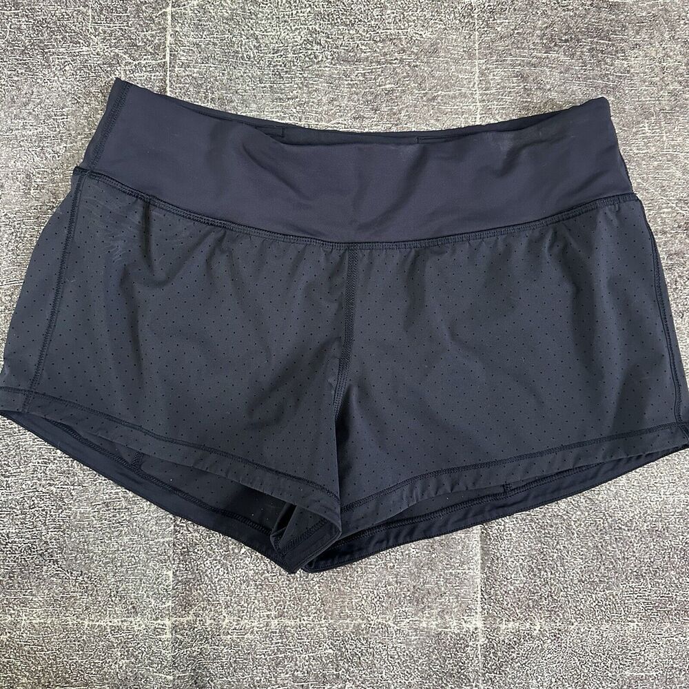Women's Lululemon Navy Blue Lined Pace Breaker Running Workout Yoga Shorts Sz 8